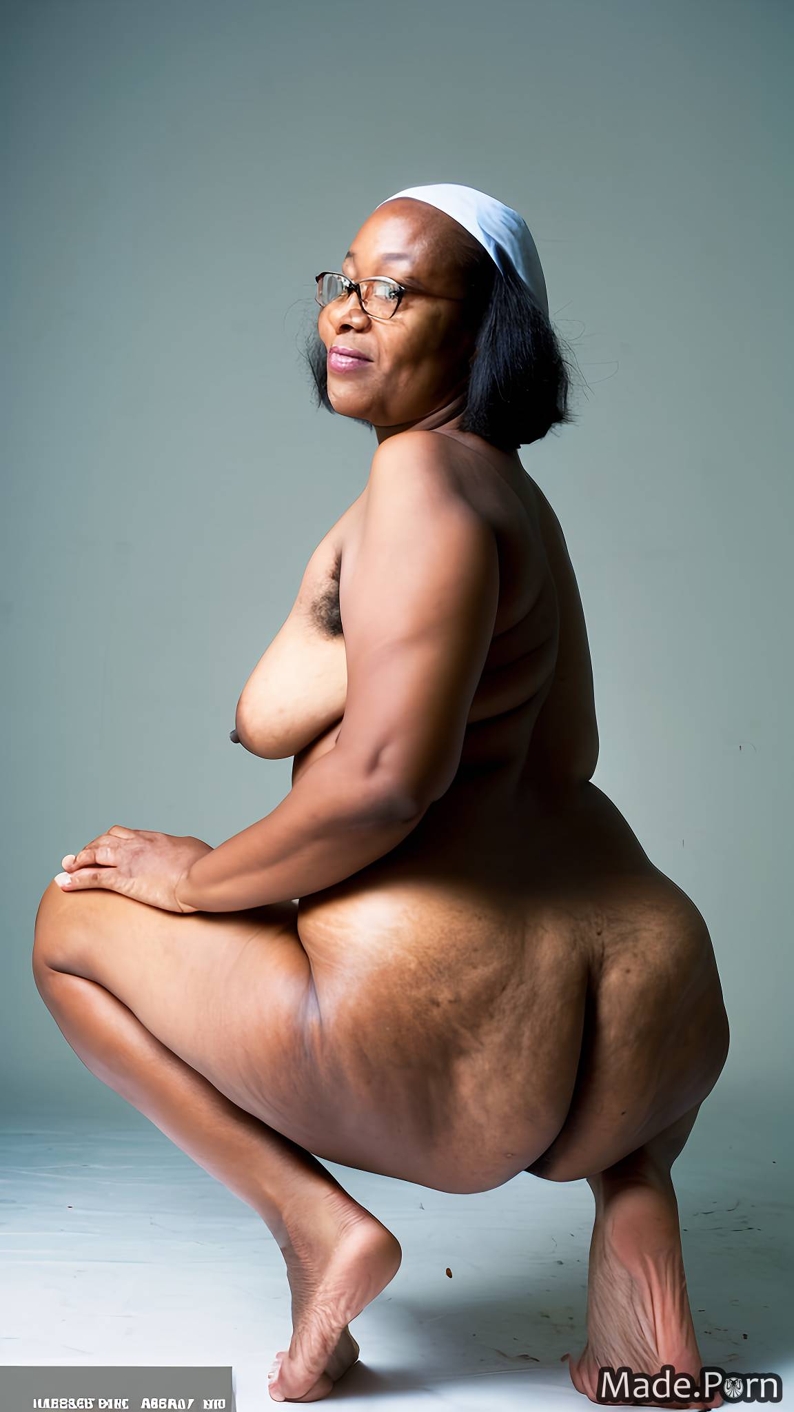 Nude Looking At Viewer Thick Thighs Big Ass Barefoot Medium Shot Photo