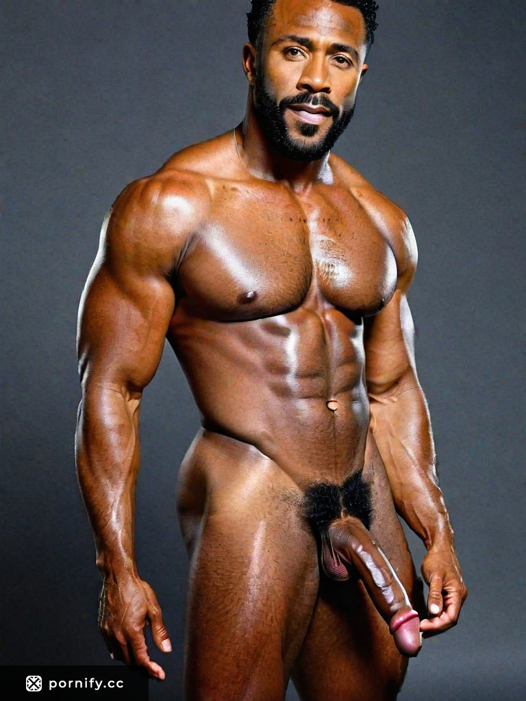 Huge Black Muscular DILF Outdoor Jumping With Green Eyes and Bushy Eyebrows